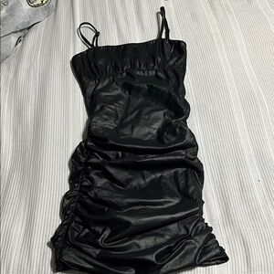 Katie J NYC Black Satin Dress
